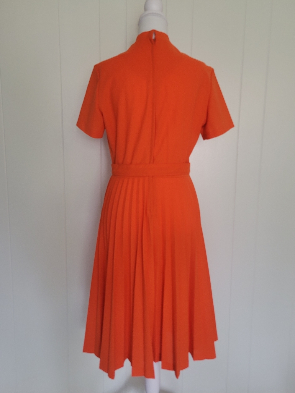 Vintage Hobnobber Dress 60s Secretary Mad Men Mod Belted Pleated Houswwife S/M - Picture 6 of 8